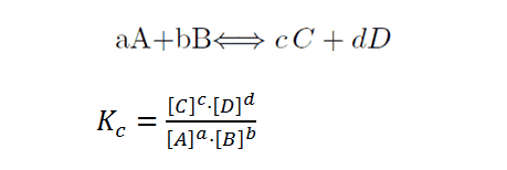 Constante de Equilibrio de Concentración kc