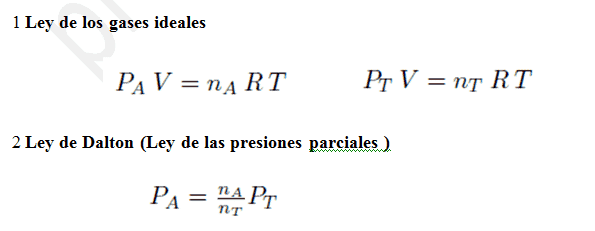 Cálculo de presiones parciales y totales