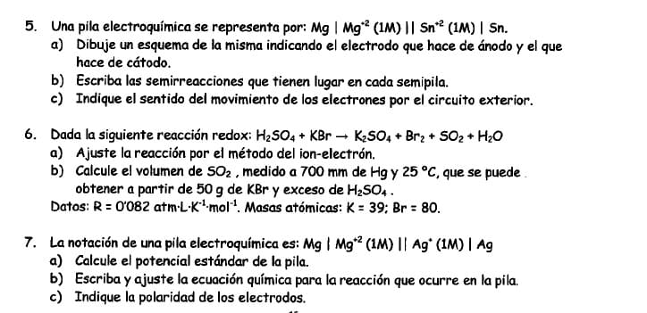 ejercicios selectividad química electrolisis Faraday bachiller 2